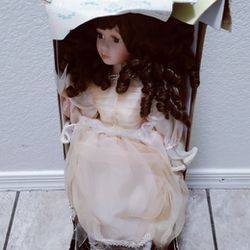 Beautiful Porcelain Doll In New Condition 
