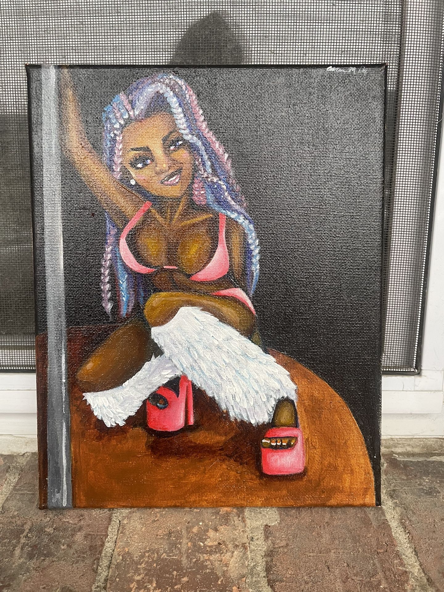 8x10 Exotic Dancer Acrylic Painting