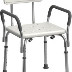 Shower Chair Seat with Padded Armrests and Back