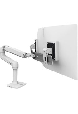 Ergotron – LX Dual Direct Monitor Arm, VESA Desk Mount – for 2 Monitors Up to 25 Inches, 2 to 11 lbs Each – White