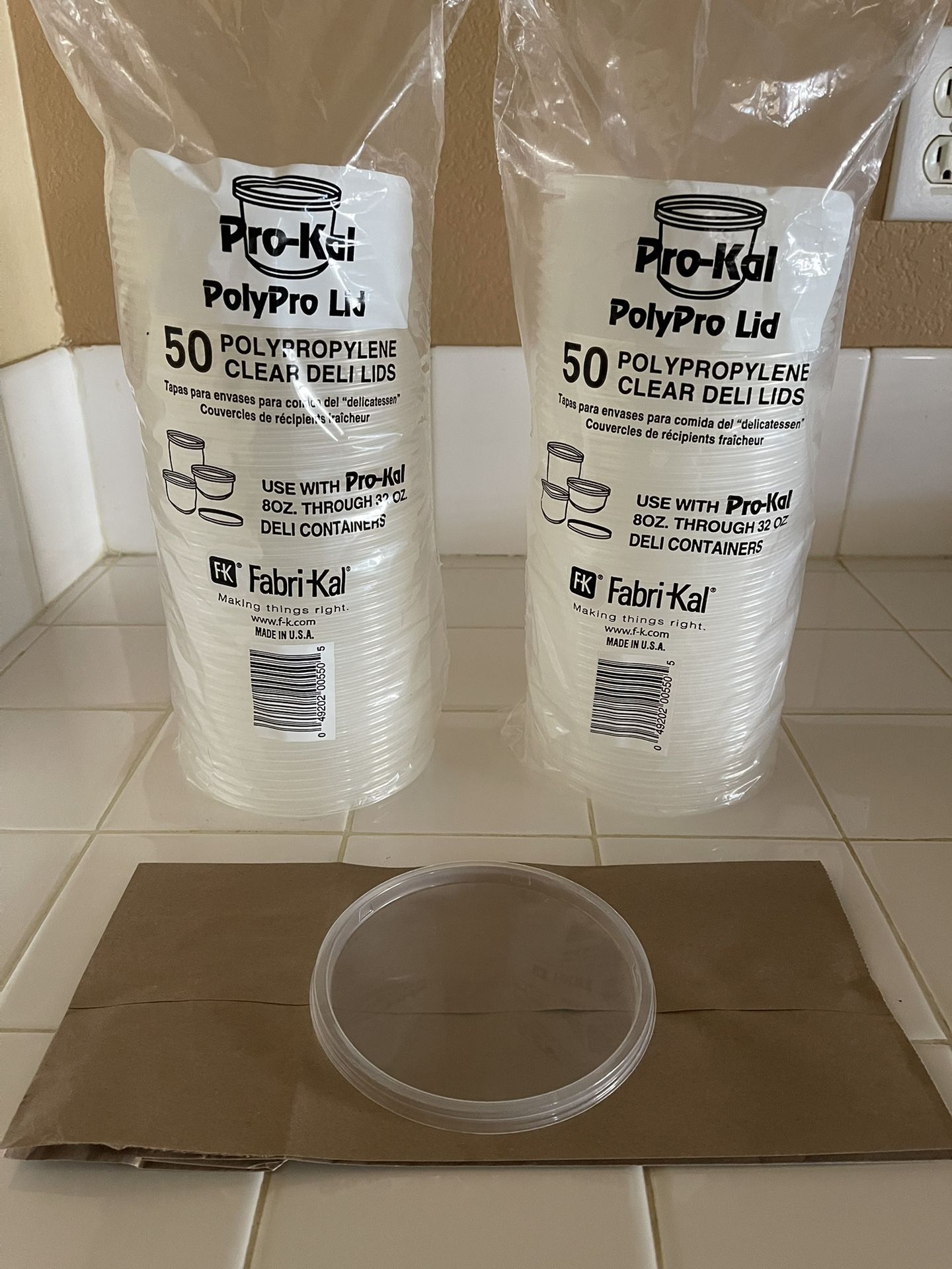 Pro-Kal POLYPROPYLENE CLEAR DELI LIDS. 4.6” Diameter. 50 Lids Per Package. $5 For 1 Package. $8 For 2 Packages. 