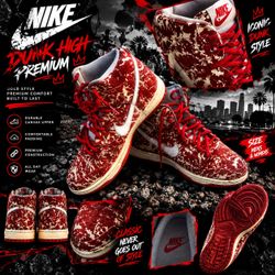 Nike Dunk High Premium Sneakers(Raw Meat Size 11)