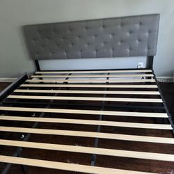 Bed Frame With Drawers (king, Grey) 
