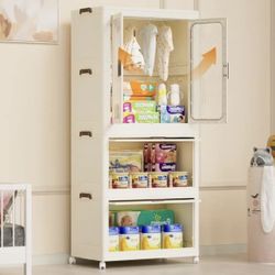 White Portable Wardrobe Closet Storage Organizer for Clothes,Clothes Dresser [NEW]