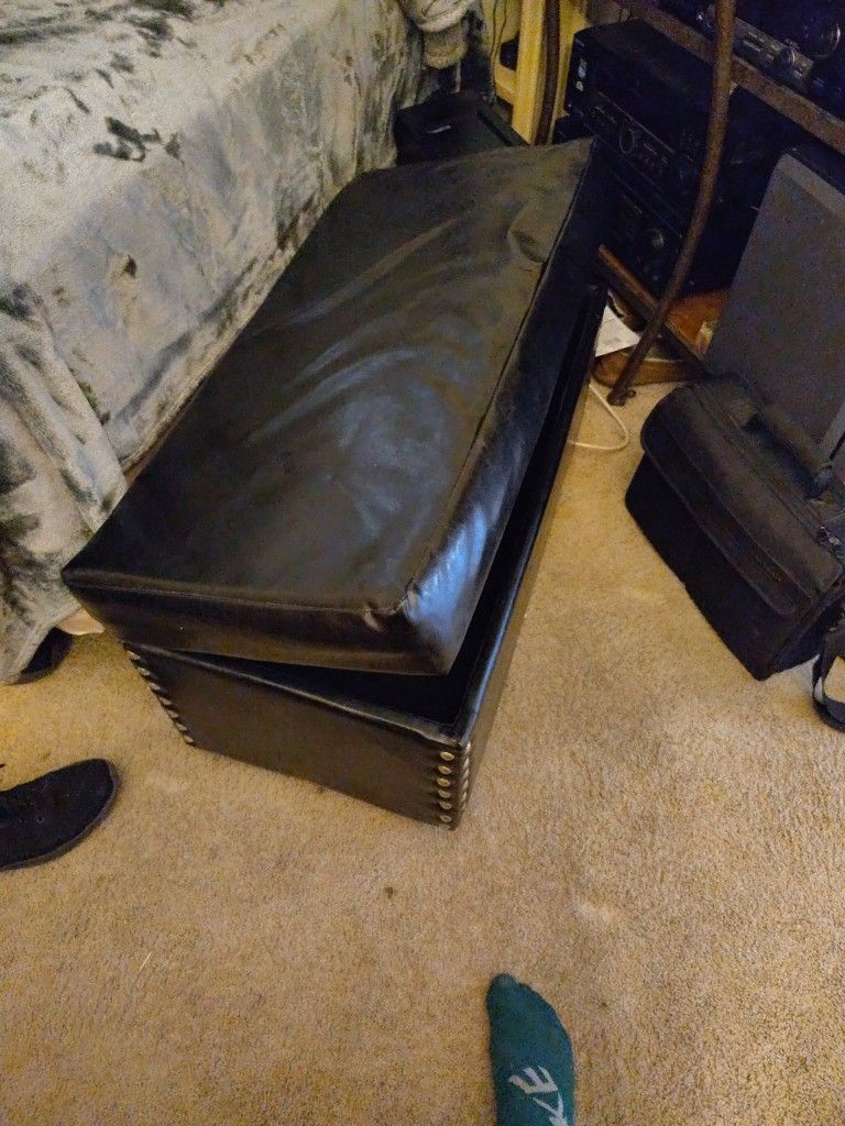 Black Ottoman Bench Style 