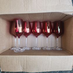 6 Red Wine Glasses