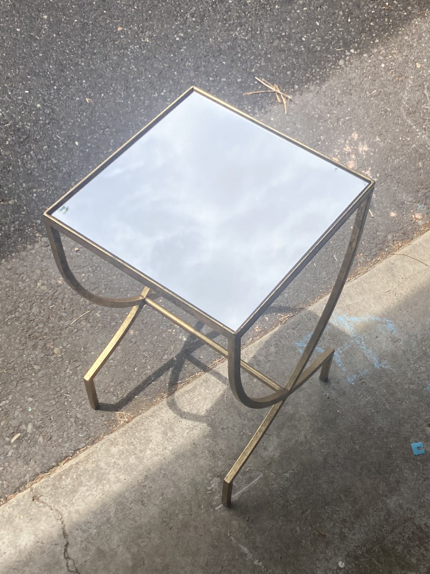 Small mirror top table
