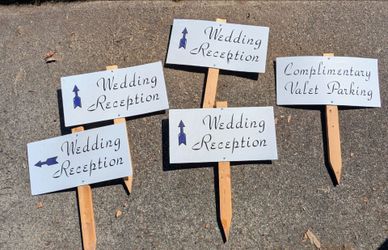 Handmade Wedding Reception Directional Signs