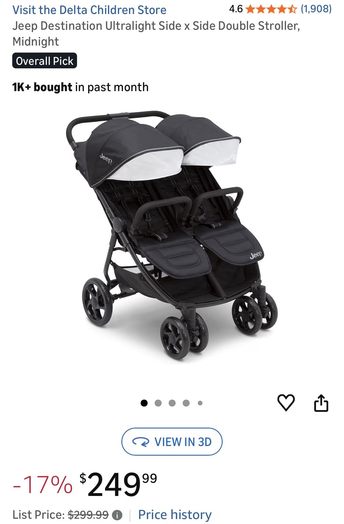 Jeep Ultralight Double Stroller 