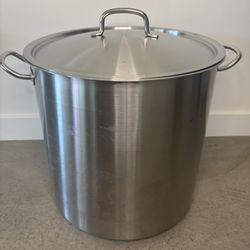 Tramontina 38 qt. (35.9 L) stainless steel stock pot.