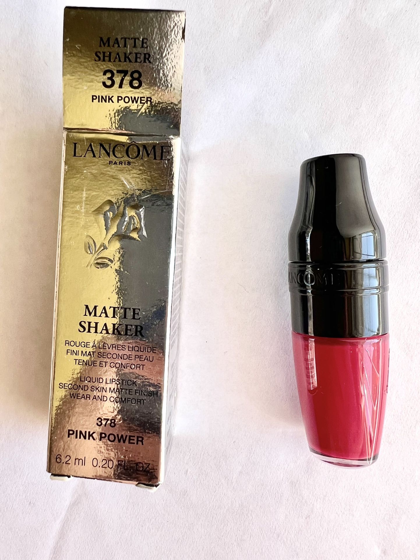 Lancome Matte Shaker Liquid Lipstick 378 Pink Power Full size 6.2 ml New In Box