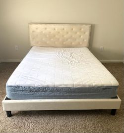 Queen Size Bed Frame with 10 inches Mattress Bundle
