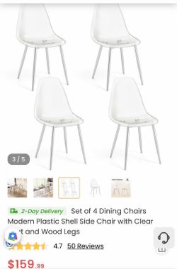4 dining chairs clear