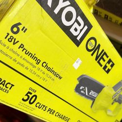 Ryobi 18 volt cordless 6” pruning saw kit $100  