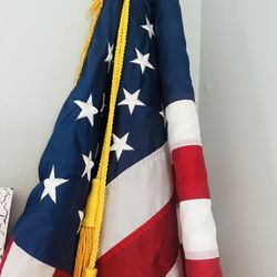 4 X 6 Indoor U.S. Flag On Pole.