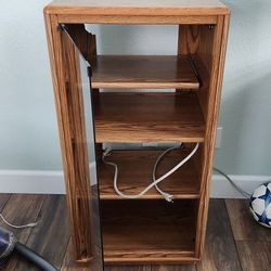 Stereo Component Cabinet with Sliding Shelf & Magnetized Door.