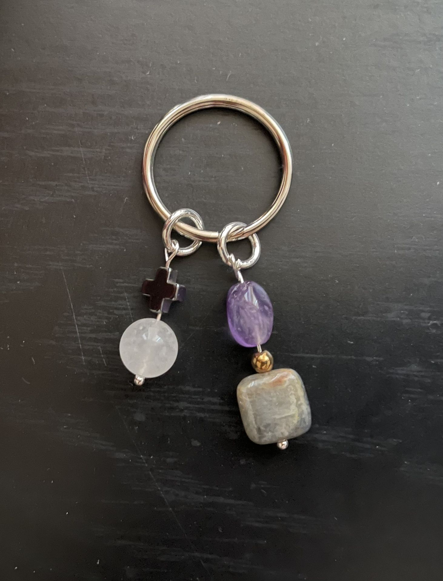 .Natural Charged Multi Protection Keychain (known For: Healer, Cleanses Aura,Protection,remove Negativity,Reduce Stress & Anxiety, Calm Emotions)
