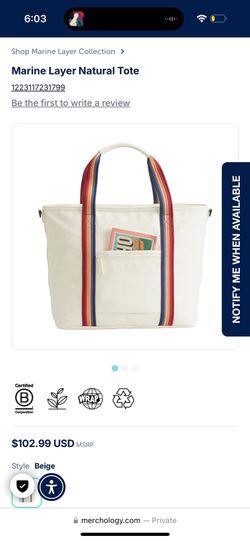 Marine Layer Natural Tote Bag