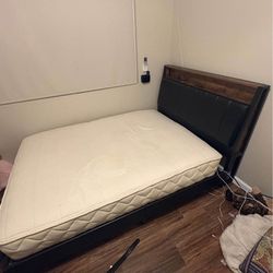 Full size organic bed wool and bed frame