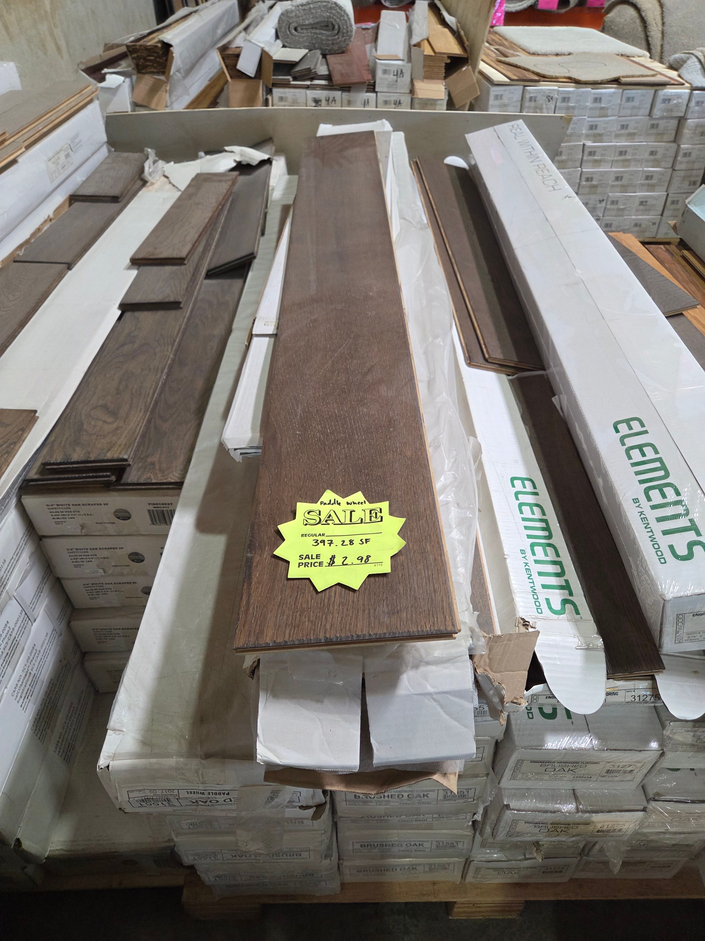 Brushed Oak Engineered Hardwood Flooring, Color Name: Paddle Wheel