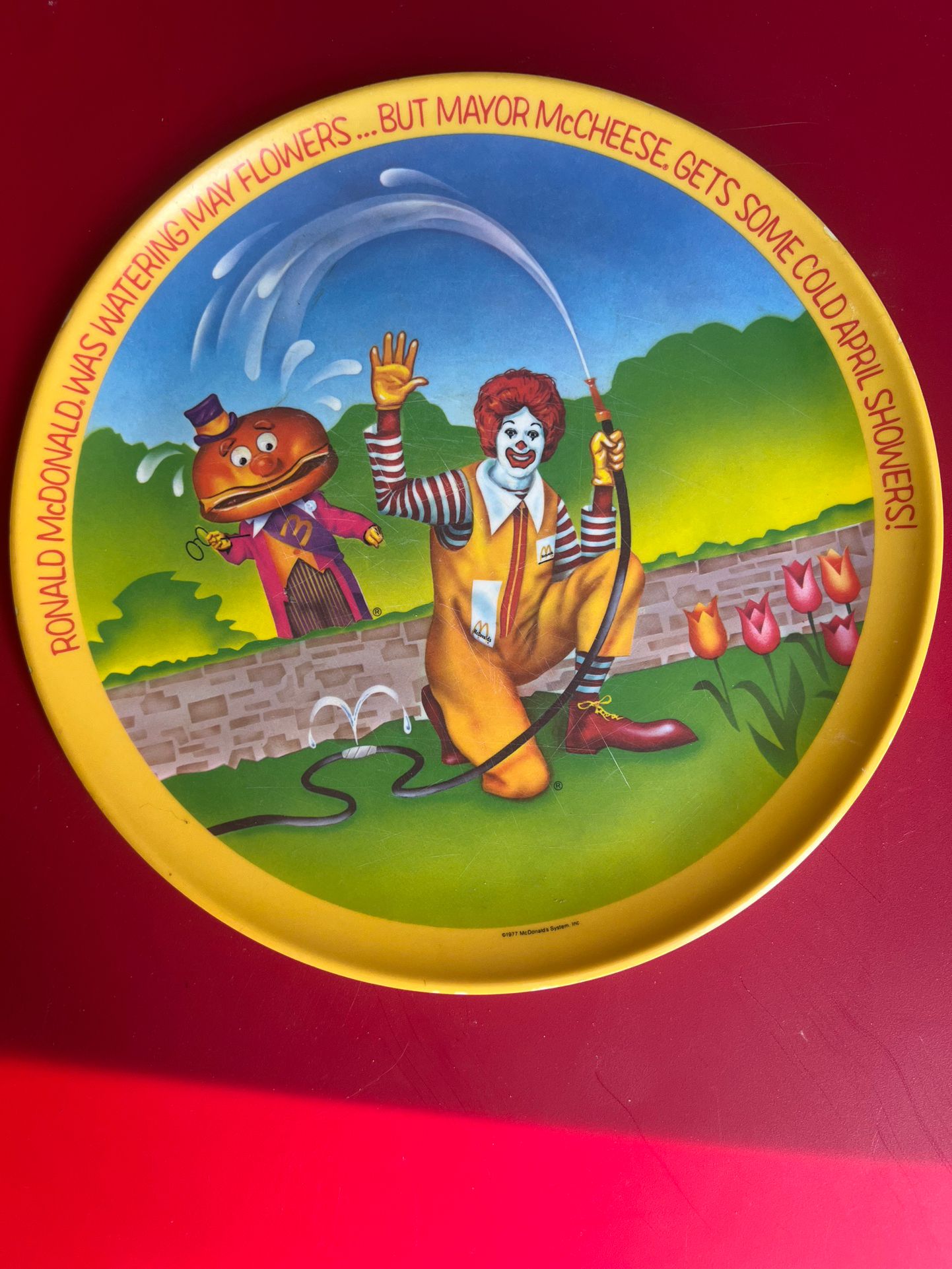Vintage McDonalds Ronald McDonald & Mayor McCheese Melmac Plate 1977