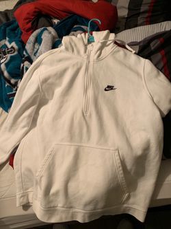 White Nike hoodie mid zip up