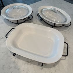 White 3-Piece Bake / Serve Set with Racks