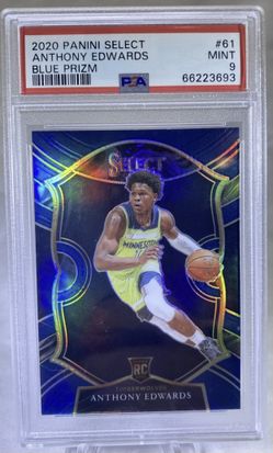 2020 Panini Select Anthony Edwards Blue Prizm Rookie PSA 9