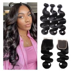 12A Human Hair Bundles 16 18 20 +14 Inch Body Wave 100% 