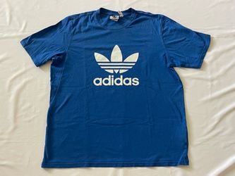 Adidas Trefoil Original Logo Crew Neck Tee T-shirt Short Sleeve Top Royal Blue L