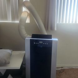 9,500 BTU Portable Air Conditioner Cools 500 Sq. Ft. with Dehumidifier and Filter in Black