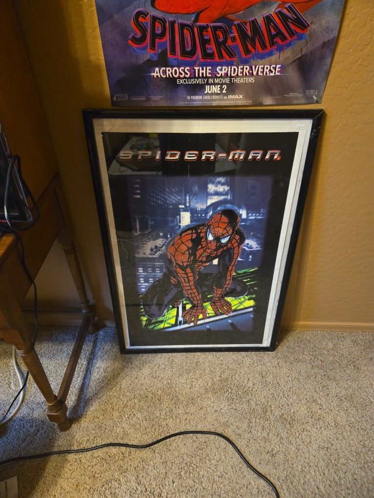 2002 Funky Enterprises Spiderman Black Light Poster