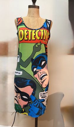 Halloween Superhero DC Comics Batman Robin Retro Dress Size Small Like New