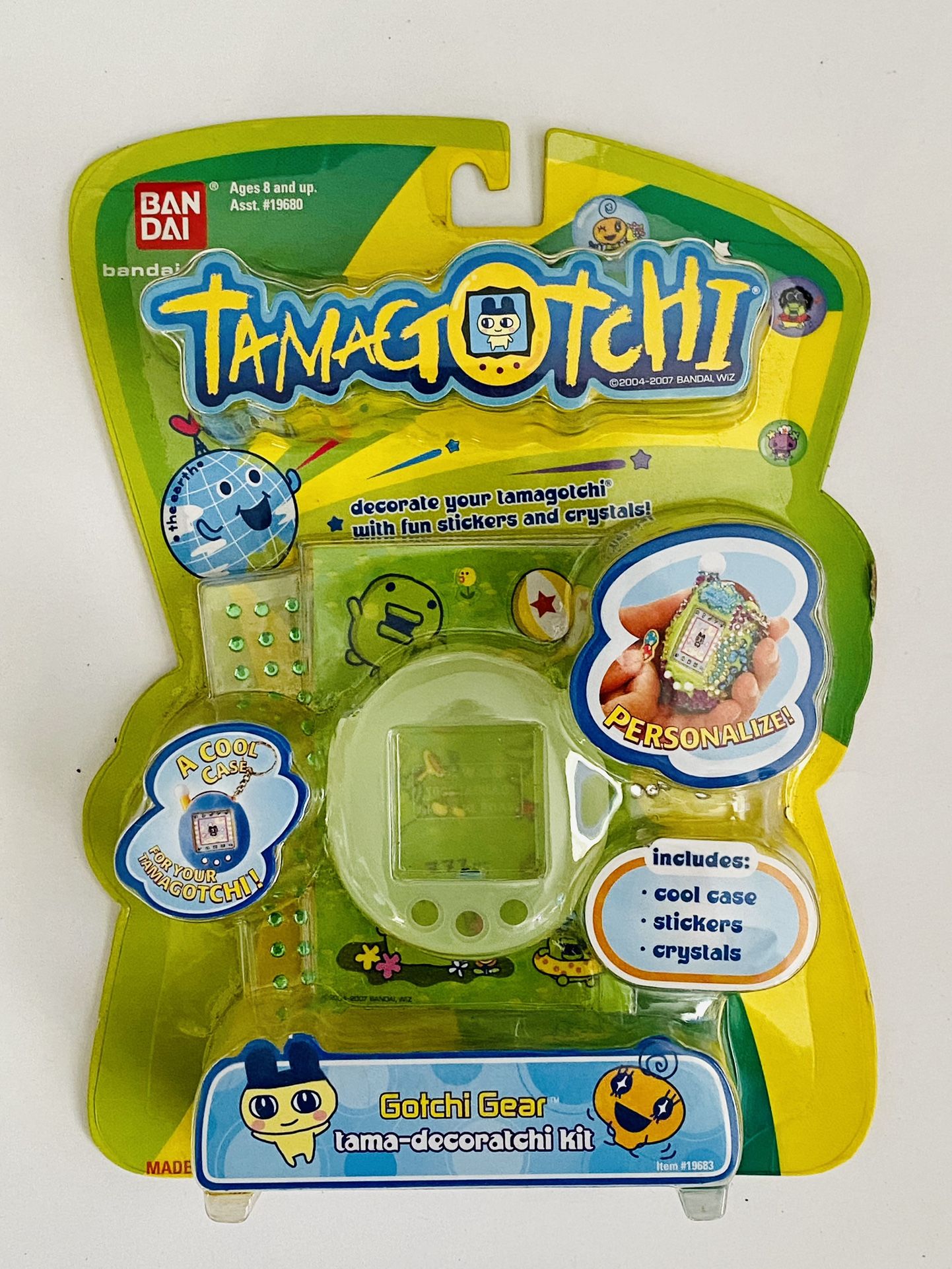 Tamagotchi Connection Gotchi Gear Kit Green / Clear Case Brand New Rare Collectible
