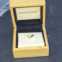 Geoffrey Beene Tie Tac Silver Tone Metal In Original Box