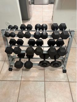 Full Rubber dumbbell set 5lbs-45lbs 450lbs Total