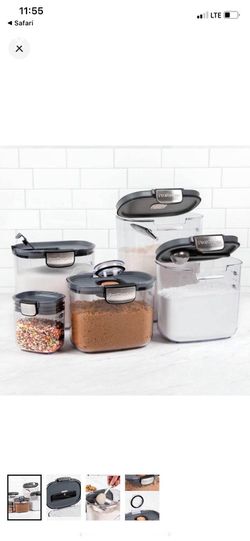 Brand new in box NIB Prepworks 8pc Baking Black and Clear Kitchen Storage Container Set