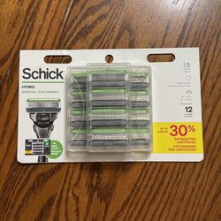Schick Hydro Razor Blades 12 Cartridges New