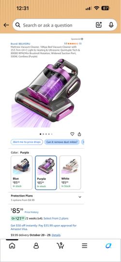 Belvioru Cordless Mattress Vacuum Cleaner – Purple