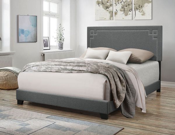 Brand New Gray Linen Queen Bed