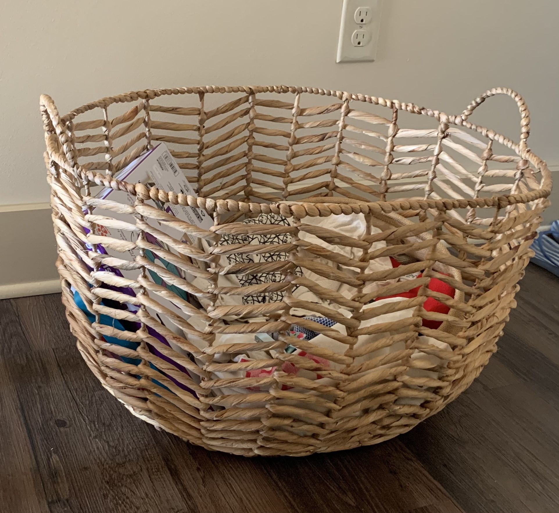 2 Boho Wicker Baskets