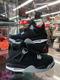 Air Jordan 4 Retro Youth Black Canvas