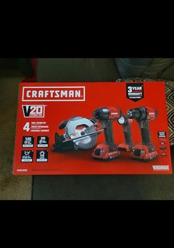 CRAFTSMAN V20 MAX Cordless Power Tool Kit. Brand New