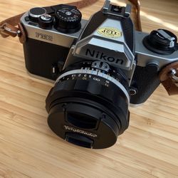 Nikon Fm2 Film Camera Voitglander 40mm Lens