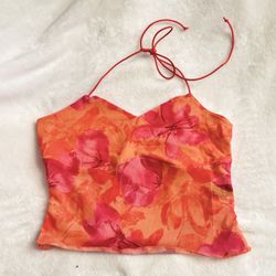 Orange Summer Halter Top 