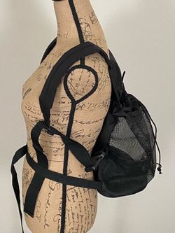Black Mesh Drawstring Backpack