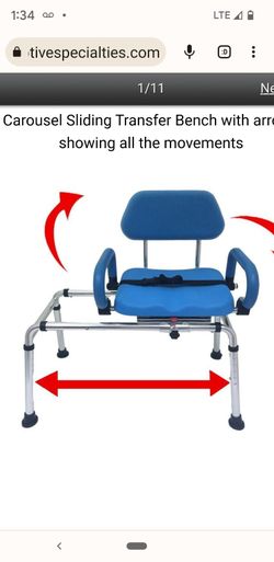 Shower/ Tub Chair  Adjustable Heights 16"-18" Side Handles  Base Slides To 36 "  NEVER USED"