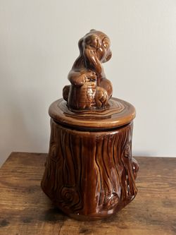 Vintage Squirrel Ceramic Cookie Jar 