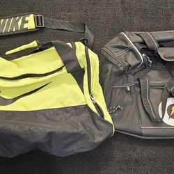 Duffle Bag, Nike And Gatorade. 