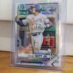2021 Bowman Chrome Mojo Refractor Bobby Witt Jr Rookie Prospect Card Kansas City ROYALS Baseball Cards